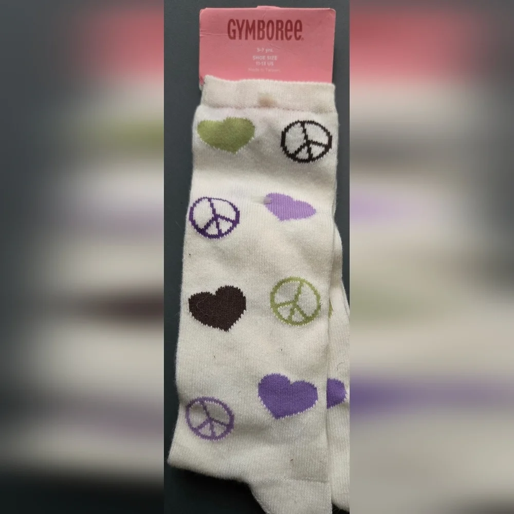 Gymboree White Socks with Purple and Green Accents 2009
